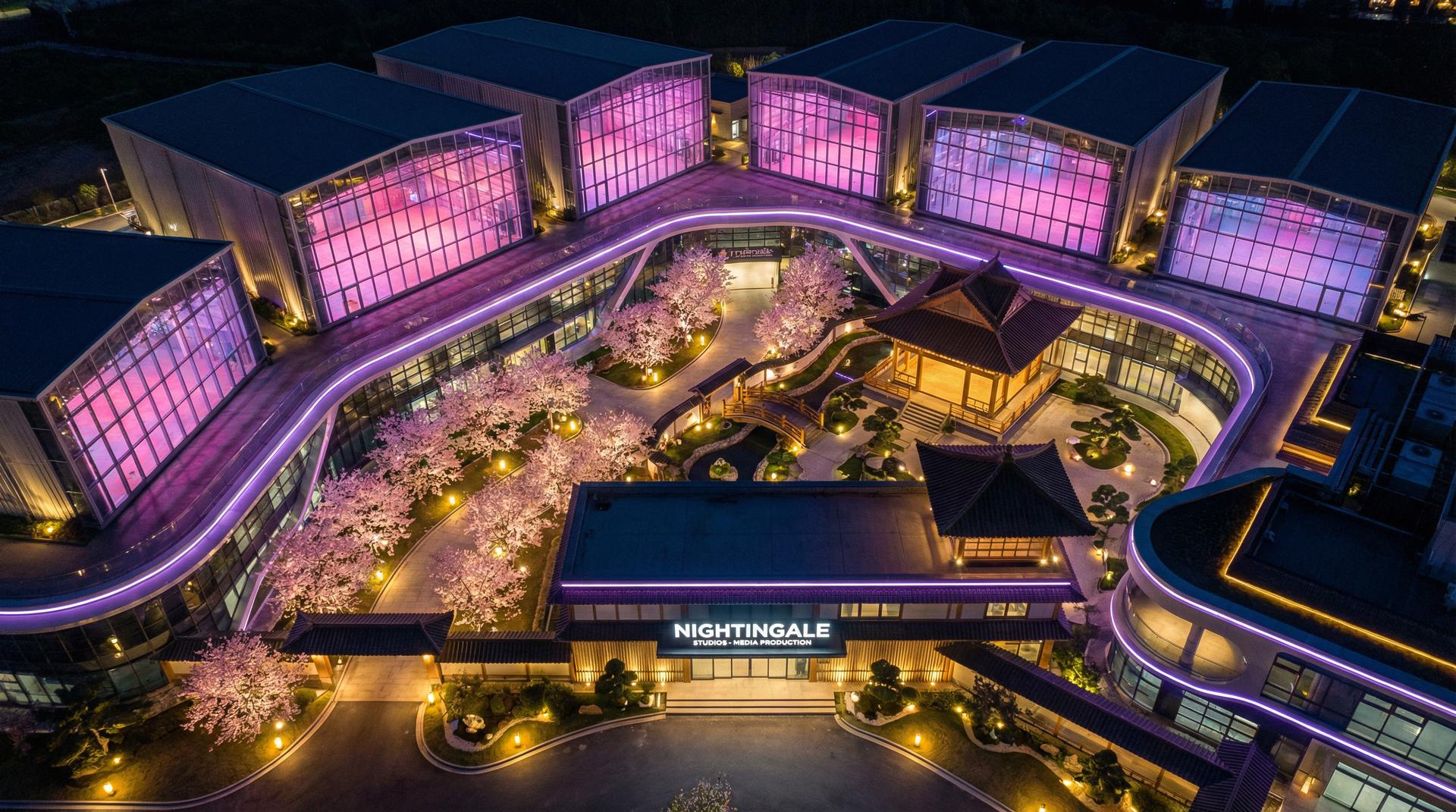 麻豆传媒传媒基地 - 影视制作基地航拍